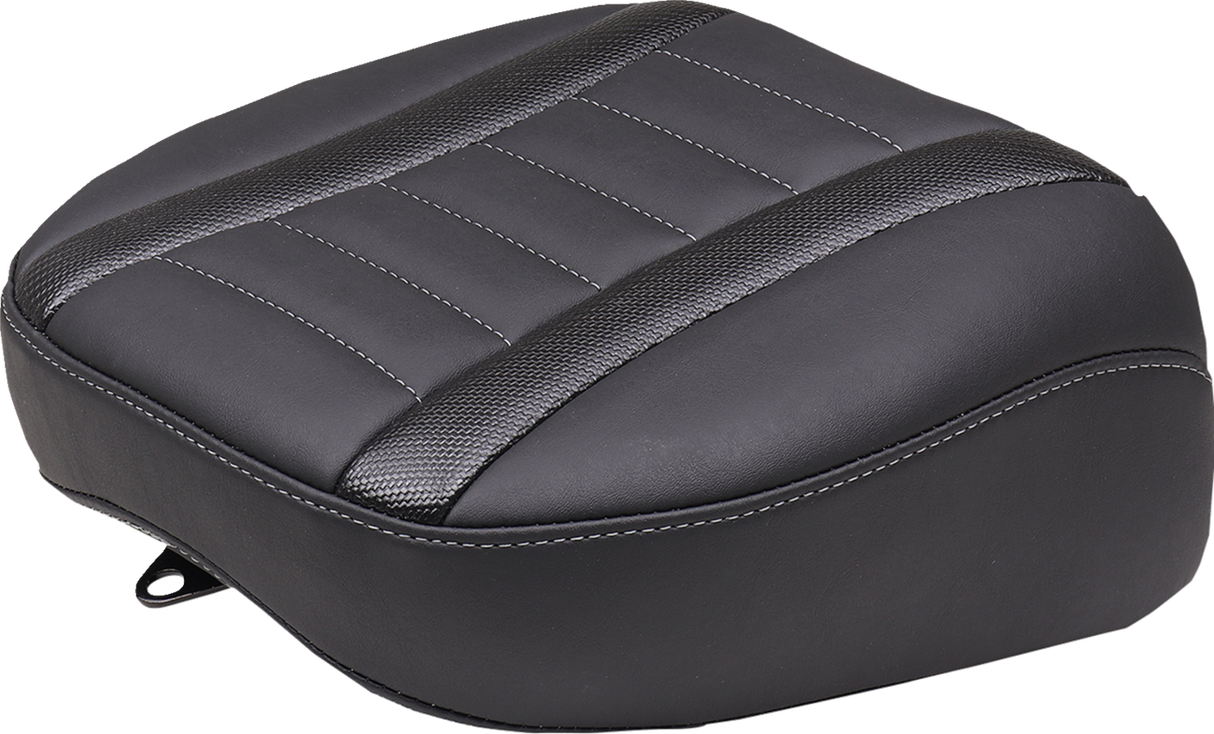 MUSTANG Deluxe Touring Passenger Seat - Gun Metal Stitch - Carbon Fiber Inlay - FLH/FLT '23-'24 88402GM