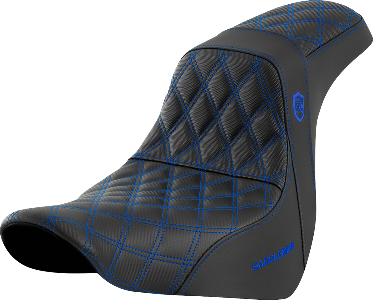 SADDLEMEN Pro Series SDC Performance Seat - w/o Backrest - Blue Stitch - FL/FX '18-'20 SC81829BLU