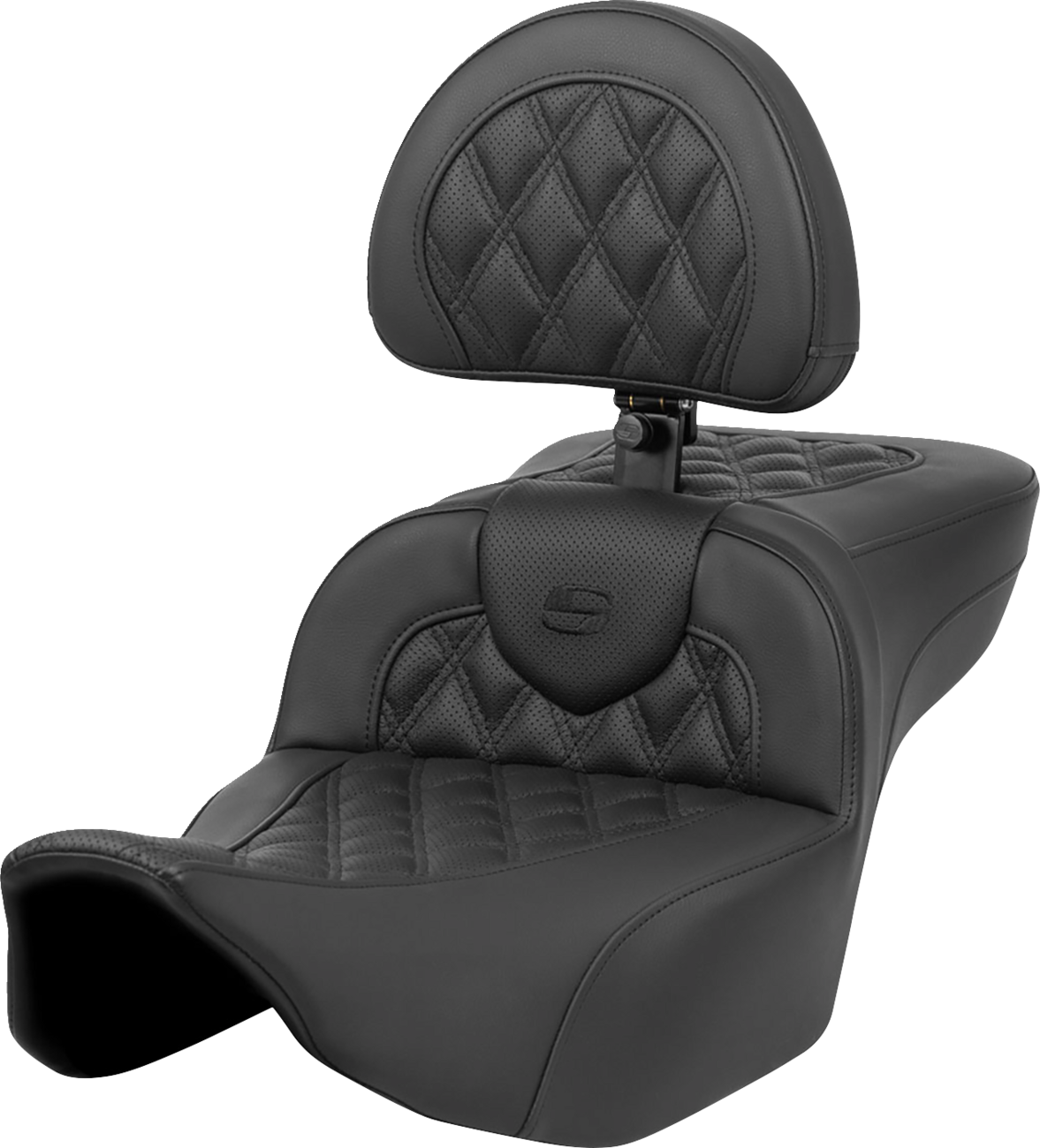 SADDLEMEN Roadsofa* Extended Reach Seat - Lattice Stitch - with Backrest - FL '23-'24 823-07-184BR