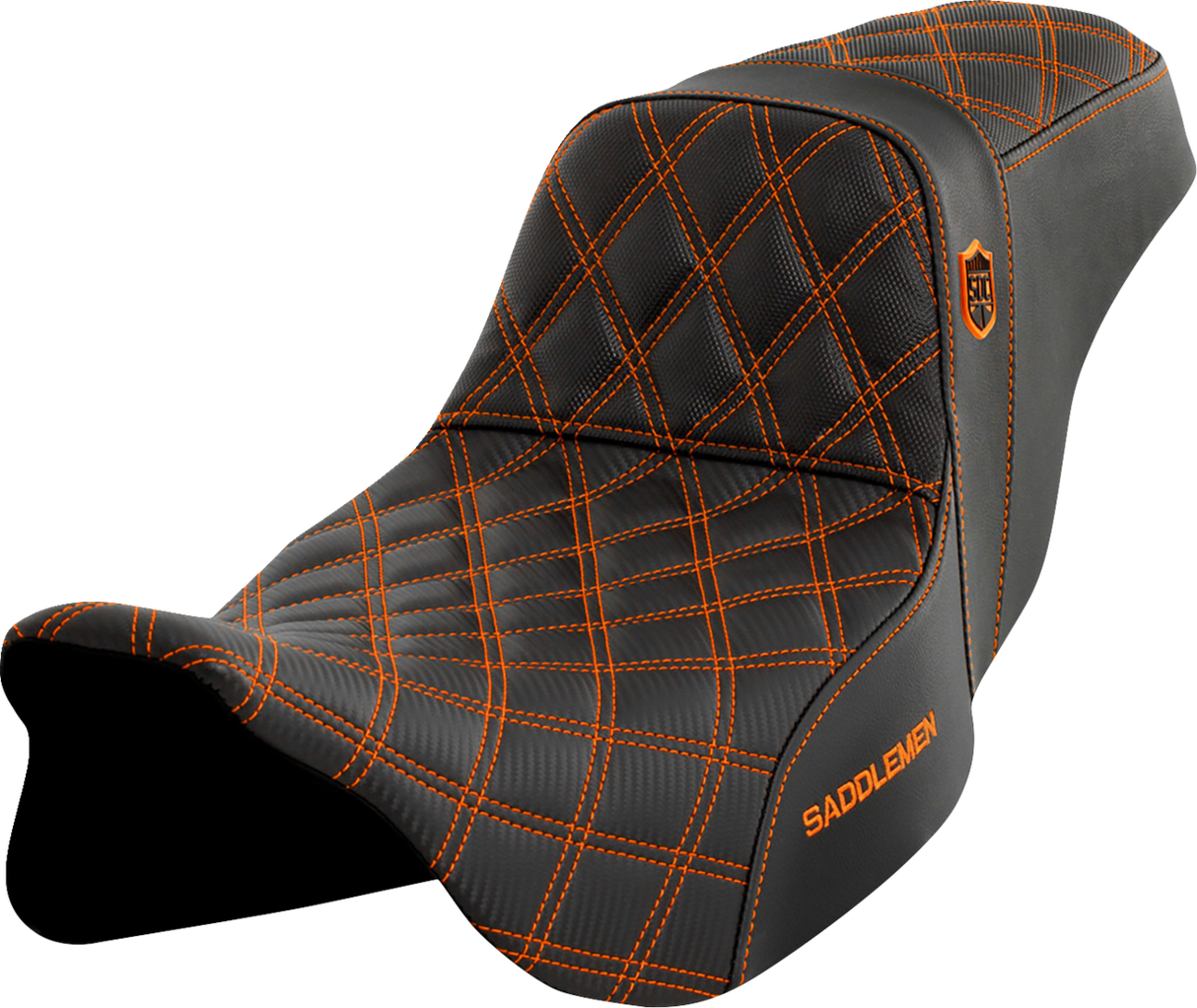 SADDLEMEN Pro Series SDC Performance Seat - SC80807ORA - Orange Stitch for FLH/FLT '08-'23