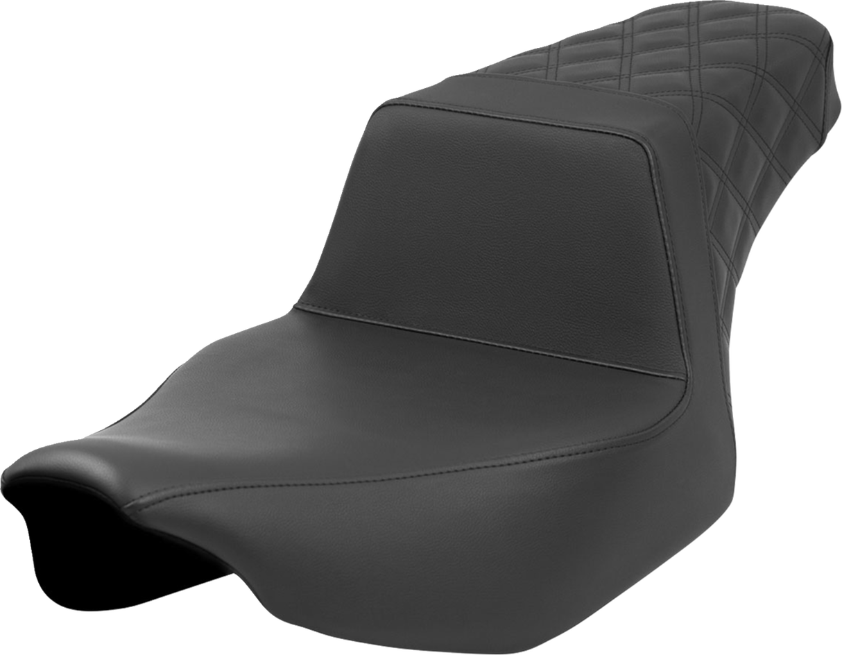 SADDLEMEN Step-Up Seat - Rear Lattice Stitch - Black - Road Glide/Street Glide 823-07-173