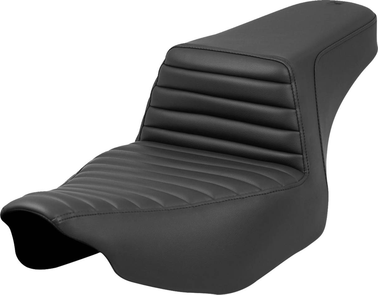 SADDLEMEN Step-Up Seat - Tuck-n'-Roll - Black - Extended Reach - Street Glide/Road Glide 823-07E-171