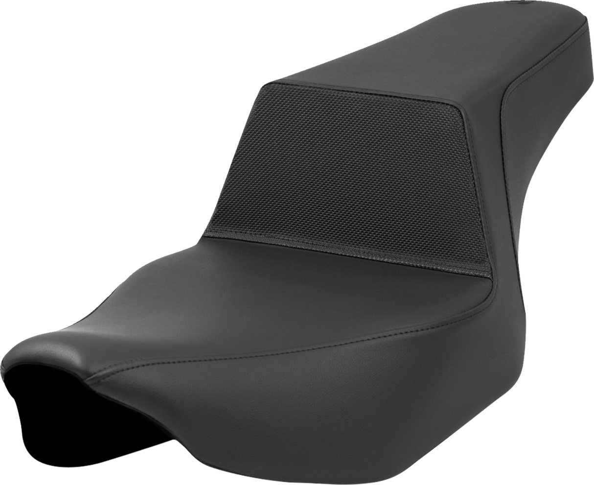 SADDLEMEN Step-Up Seat - Gripper Lumbar - Black - Extended Reach - Street Glide/Road Glide 823-07E-174