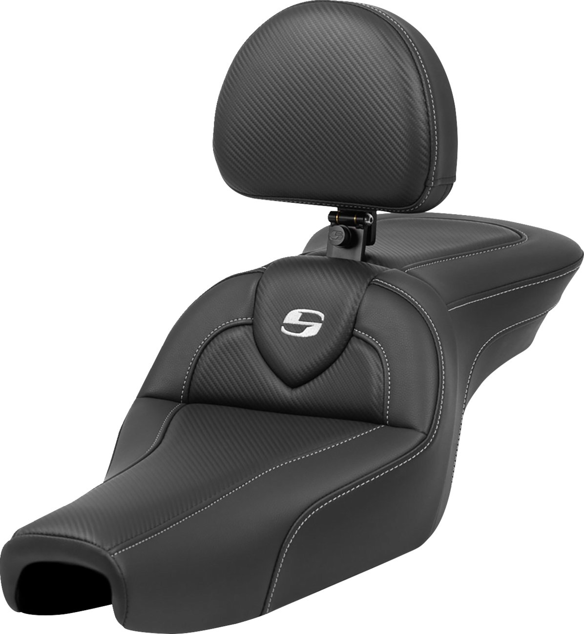 SADDLEMEN Roadsofa* Seat - with Backrest - Carbon Fiber - XL '04-'22 807-11-185BR