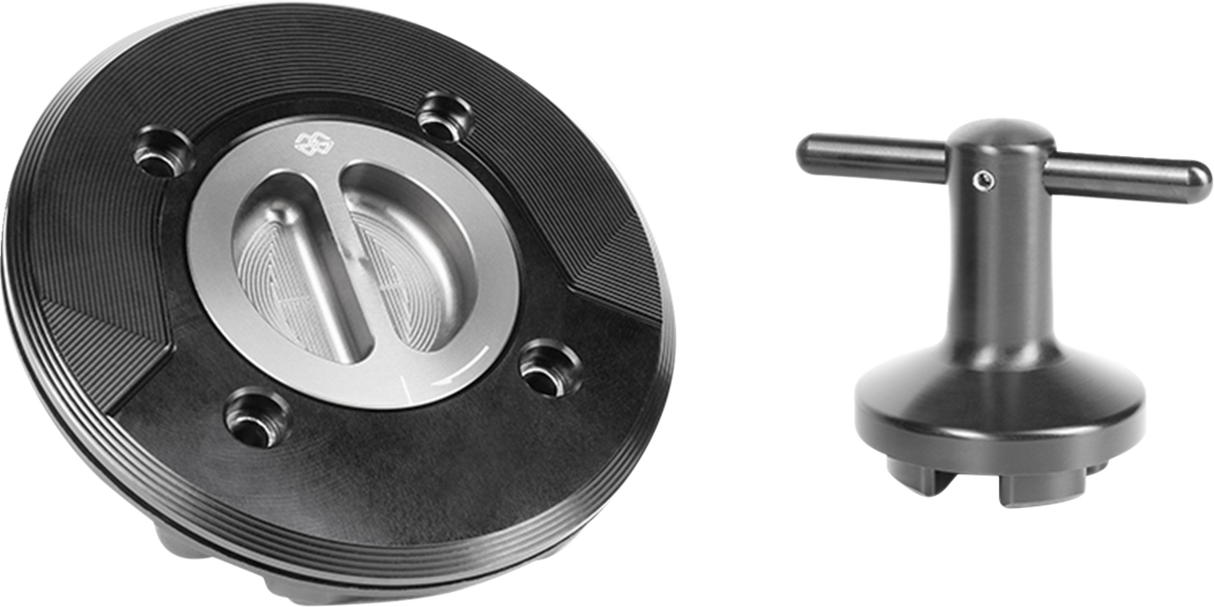 GILLES TOOLING Fuel Filler Cap - Black - Kawasaki FCAP-04-B