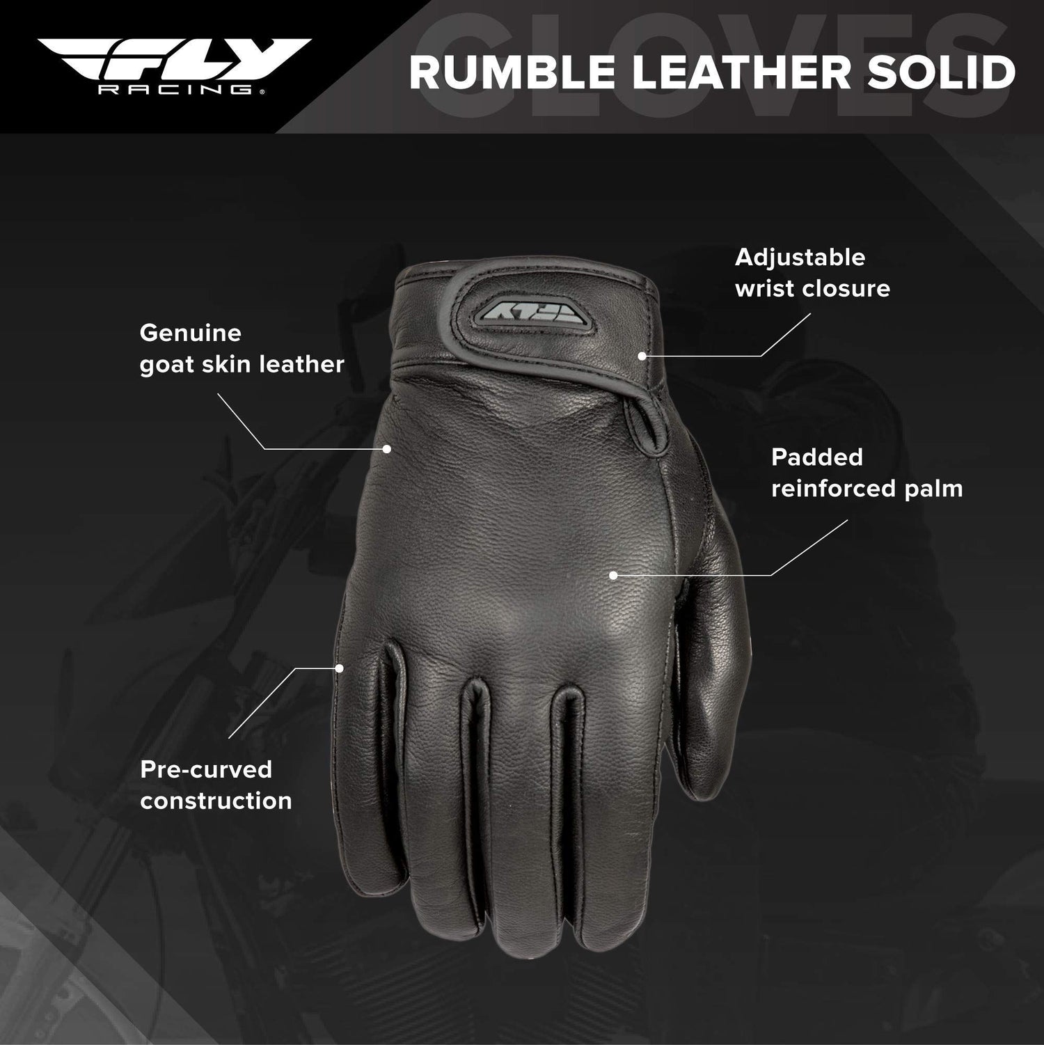 Fly Racing - RUMBLE GLOVES BLACK - Cycle City Outdoors