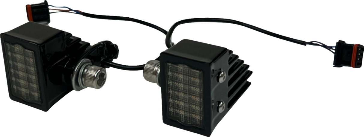 CUSTOM DYNAMICS LED Turn Signals - Front - Gloss Black CD-LRST-FTS-B