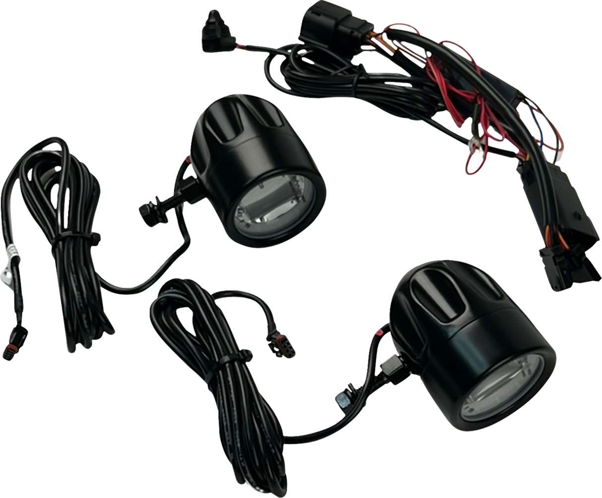 CUSTOM DYNAMICS LED Fog Light - Halo - Black PB-FOG-23-B