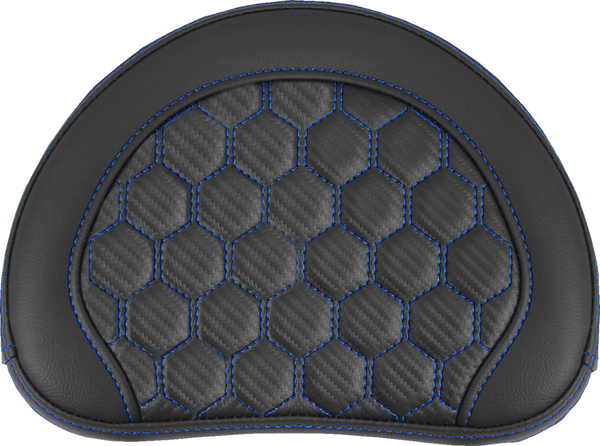 SADDLEMEN RoadSofa* Sissy Bar Pad - Honeycomb with Blue Stitching - Part 051349BLU