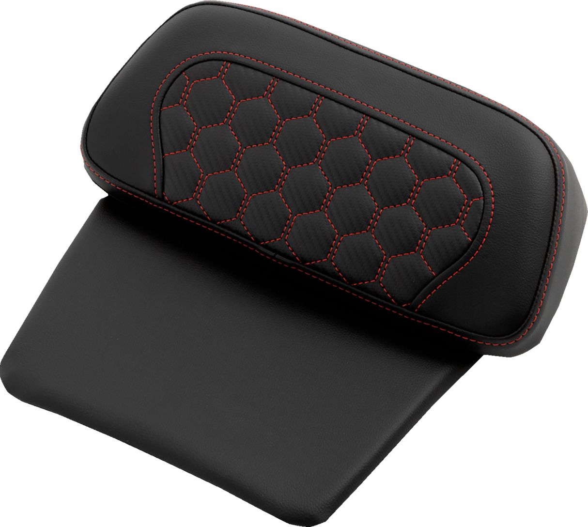 SADDLEMEN Chopped Tour Pak Pad - Honeycomb - Red Stitching - FLH/FLT '14-'24 814-07C-HC-RED