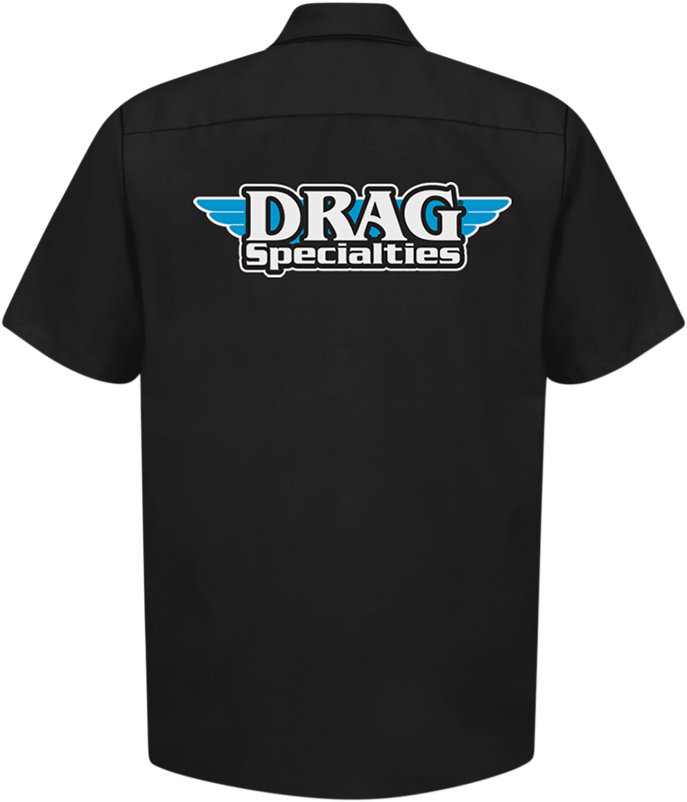 THROTTLE THREADS Drag Specialties Shop Shirt - Black - 2XL DRG31ST24BK2X - Cycle City Outdoors