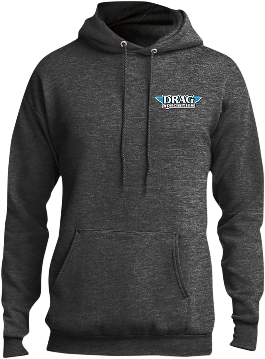 THROTTLE THREADS Drag Specialties Hoodie - Gray - Large DRG29PC78HDHGLG - Cycle City Outdoors
