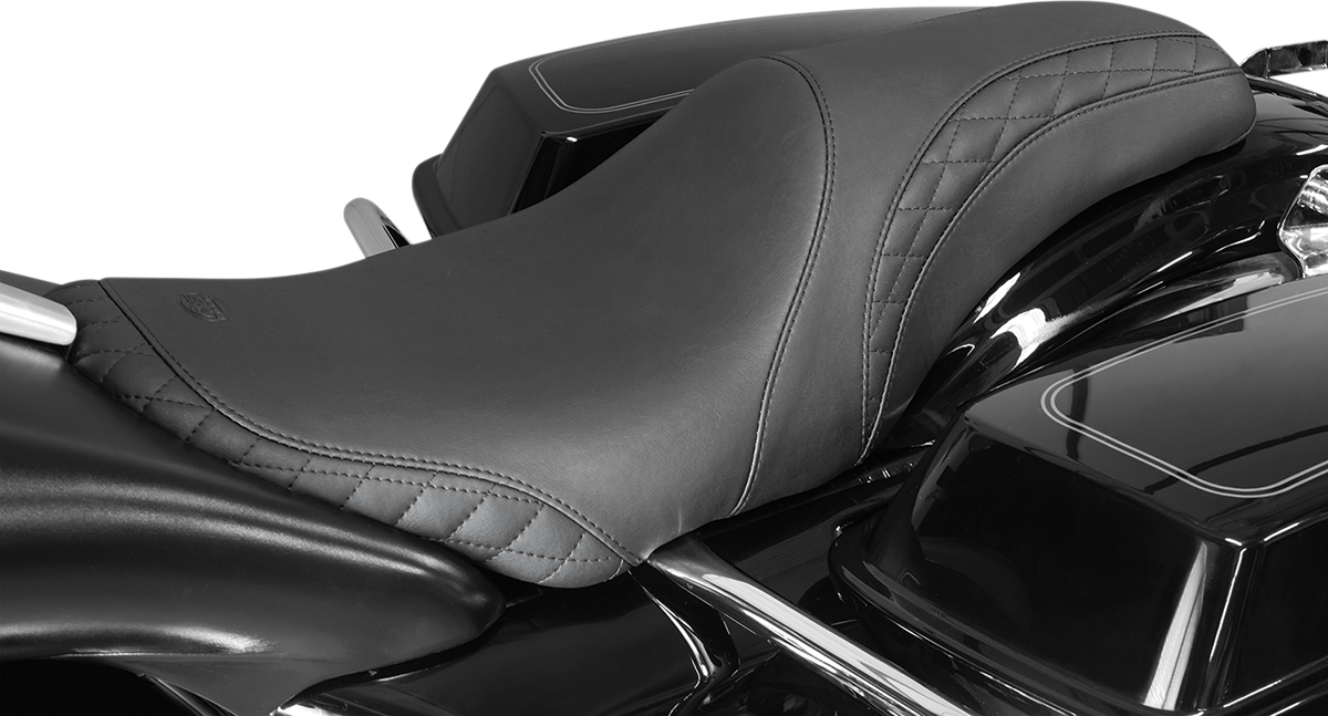 MUSTANG Seat - Tripper Fastback* - Stitched w/Small Diamond-Stitched Inlays - Black 75269