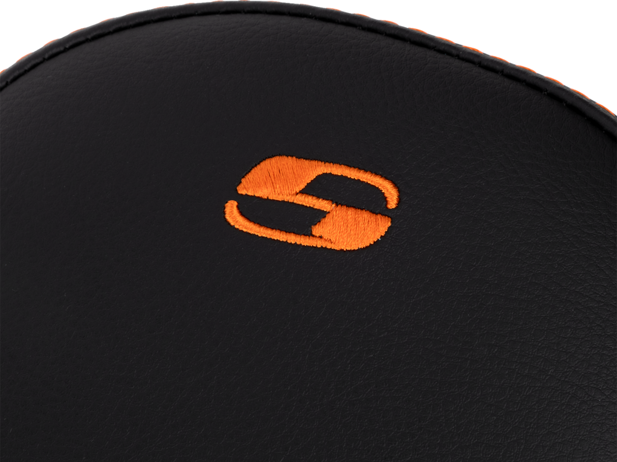 SADDLEMEN Step-Up Seat - Front Lattice Stitch - Orange Stitch - FLH/FLT '08-'23 A808-07B-172ORA