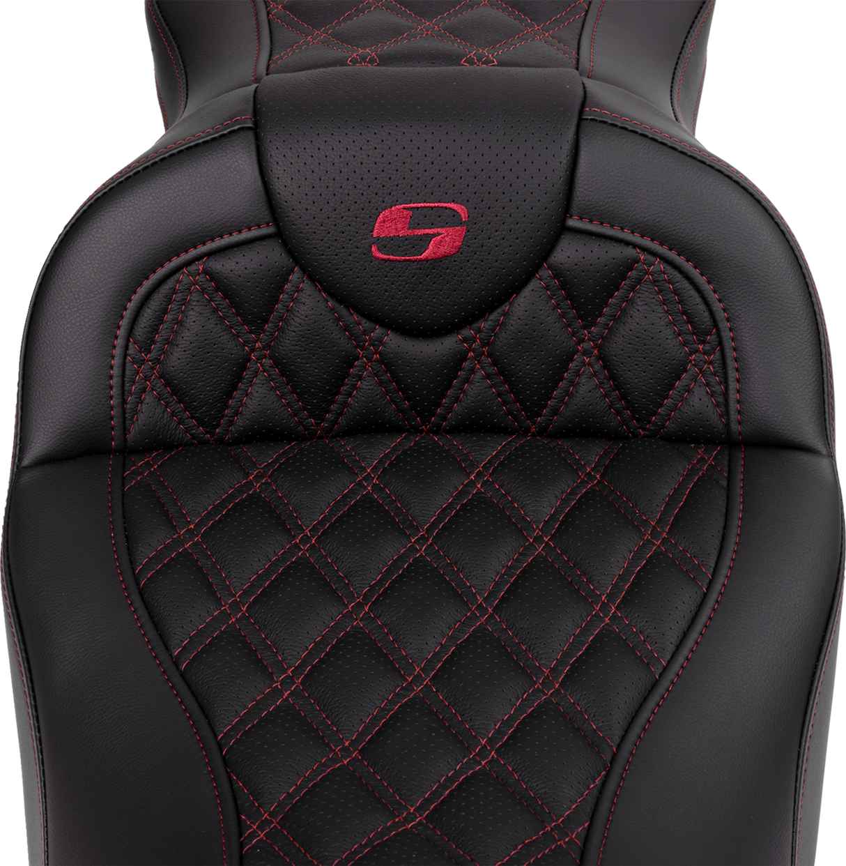 SADDLEMEN Roadsofa* Seat - with Backrest - Wine Berry Stitch - FL '08-'23 808-07B-182B8