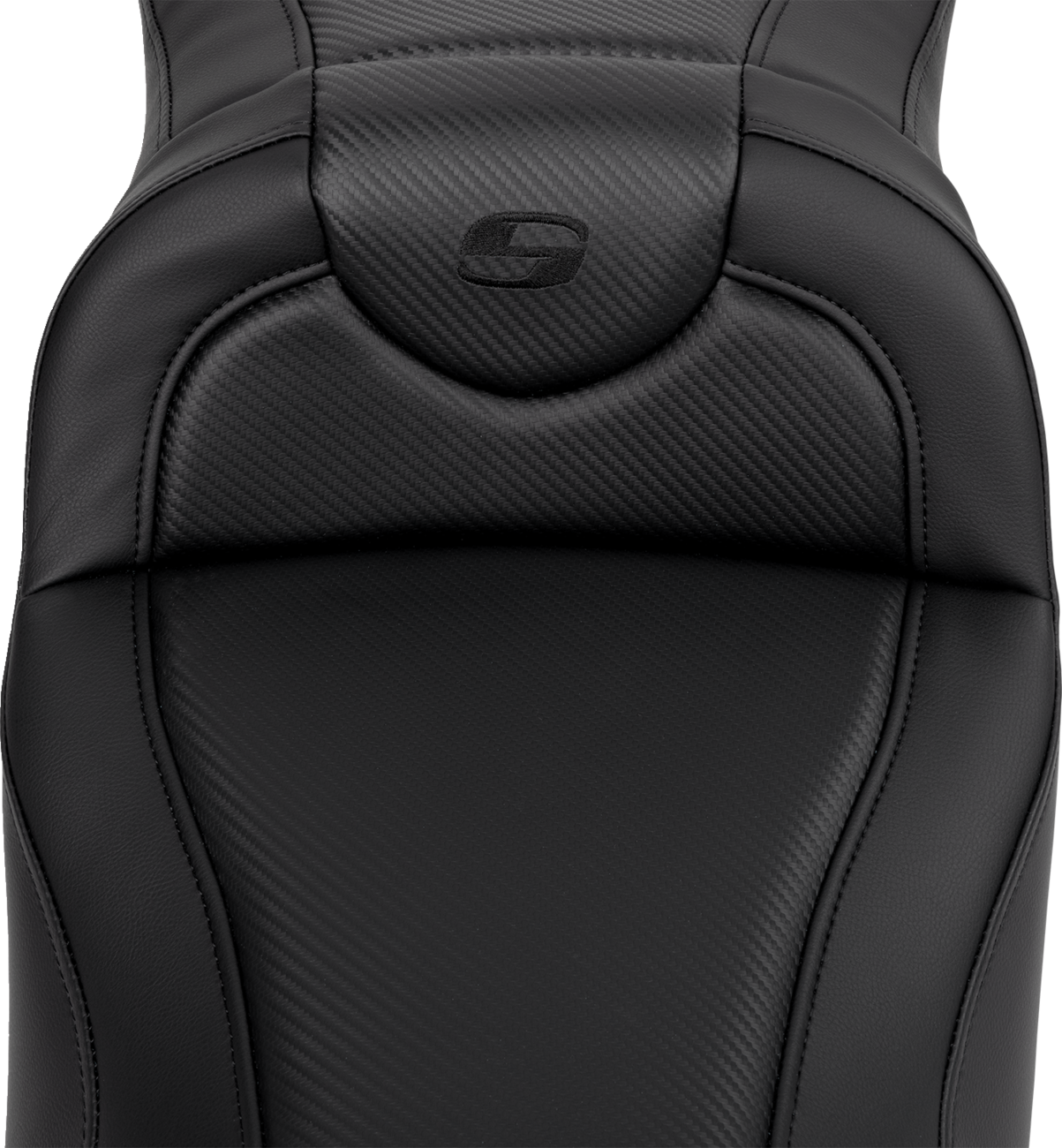 SADDLEMEN Roadsofa* Extended Reach Seat - Carbon Fiber - Black Stitch - without Backrest - FL '08-'23 808-07B-18600