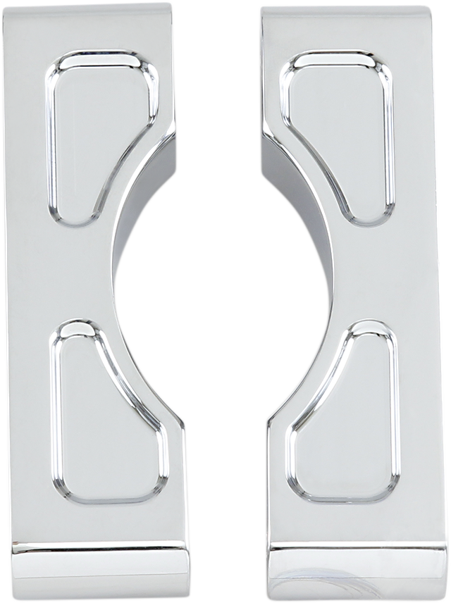KLOCK WERKS Hugger Front Fender Mounting Blocks - For 21" Wheels - Chrome KWFS-01-0102-C
