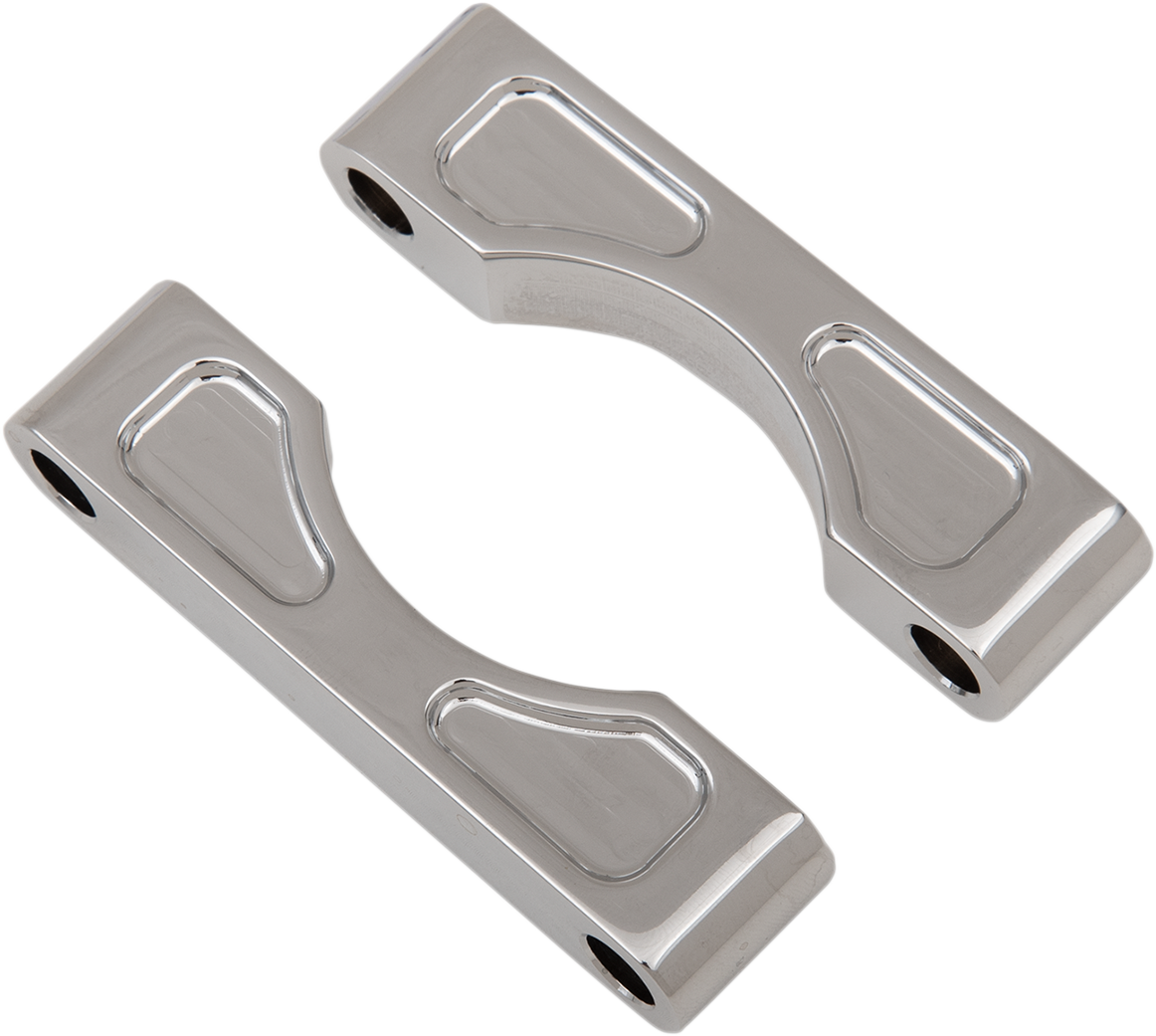 KLOCK WERKS Hugger Front Fender Mounting Blocks - For 16"/17"/18"/19" Wheels - Chrome KWFS-01-0103-C