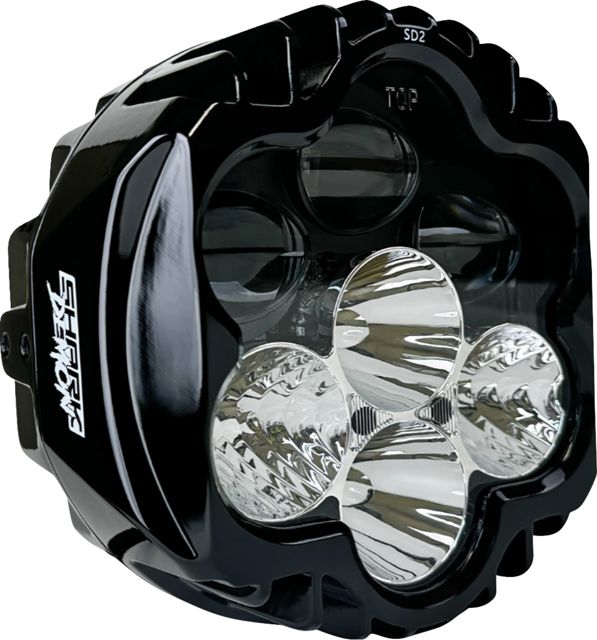 CUSTOM DYNAMICS LED Headlight - Shark Demon? - Pedestal Mount SD2-PM-W