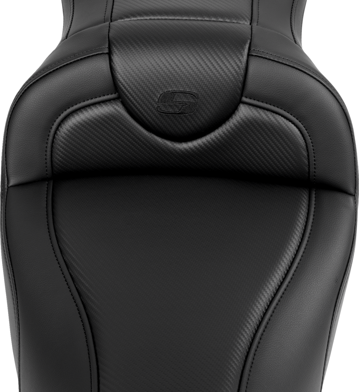 SADDLEMEN Roadsofa* Seat - without Backrest - Carbon Fiber - Black Stitch - 'FL '08-'19 808-07B-18500
