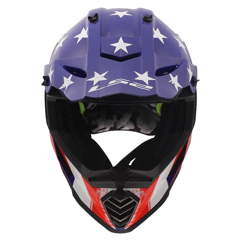 LS2 Gate Youth Battle Scar MX Helmet Gloss Red White Blue