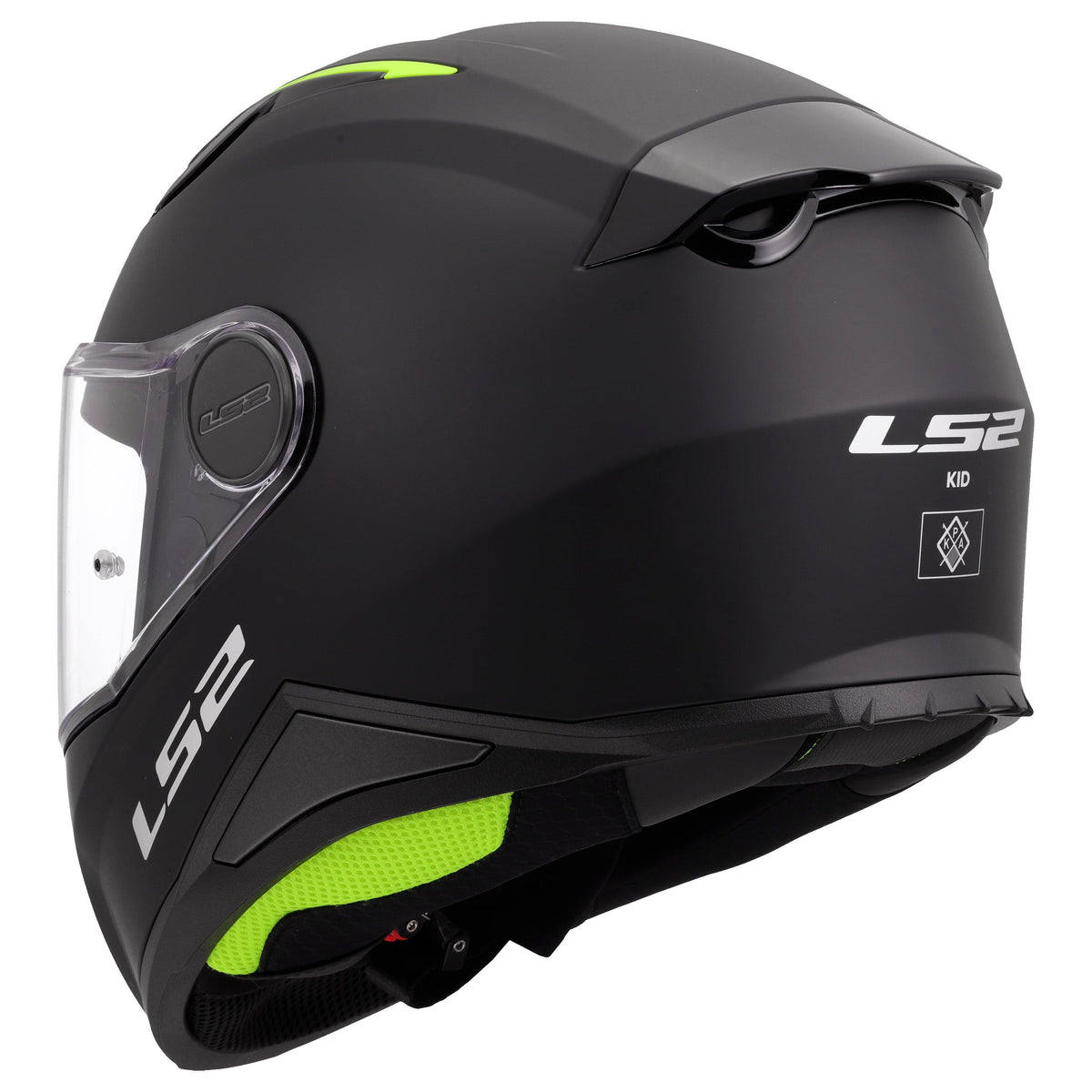 LS2 FF Kid Full Face Youth Helmet | Solid | Gloss White & Matte Black | YM–YL | 812-4023