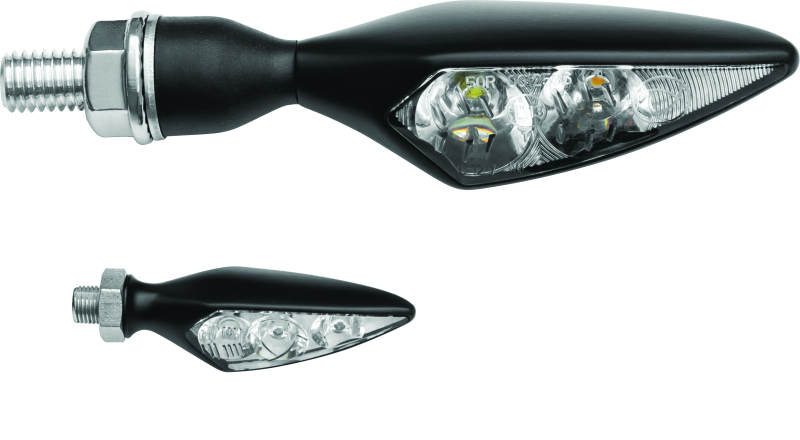 Kuryakyn Rhombus S Single Fuction Front Left Clear Lens Amber Satin Black - Cycle City Outdoors