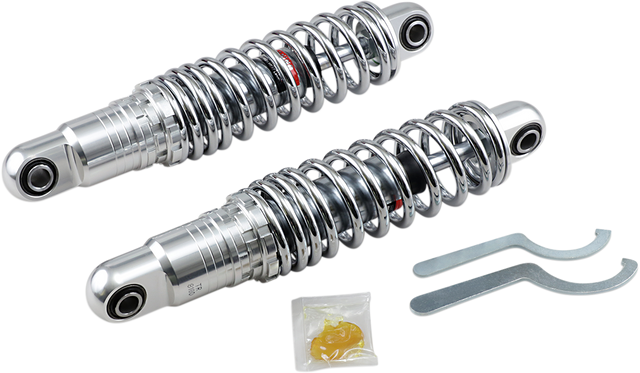 DRAG SPECIALTIES SHOCKS Premium Ride-Height Adjustable Shocks - Chrome - Heavy Duty - 12" C16-0162H - Cycle City Outdoors