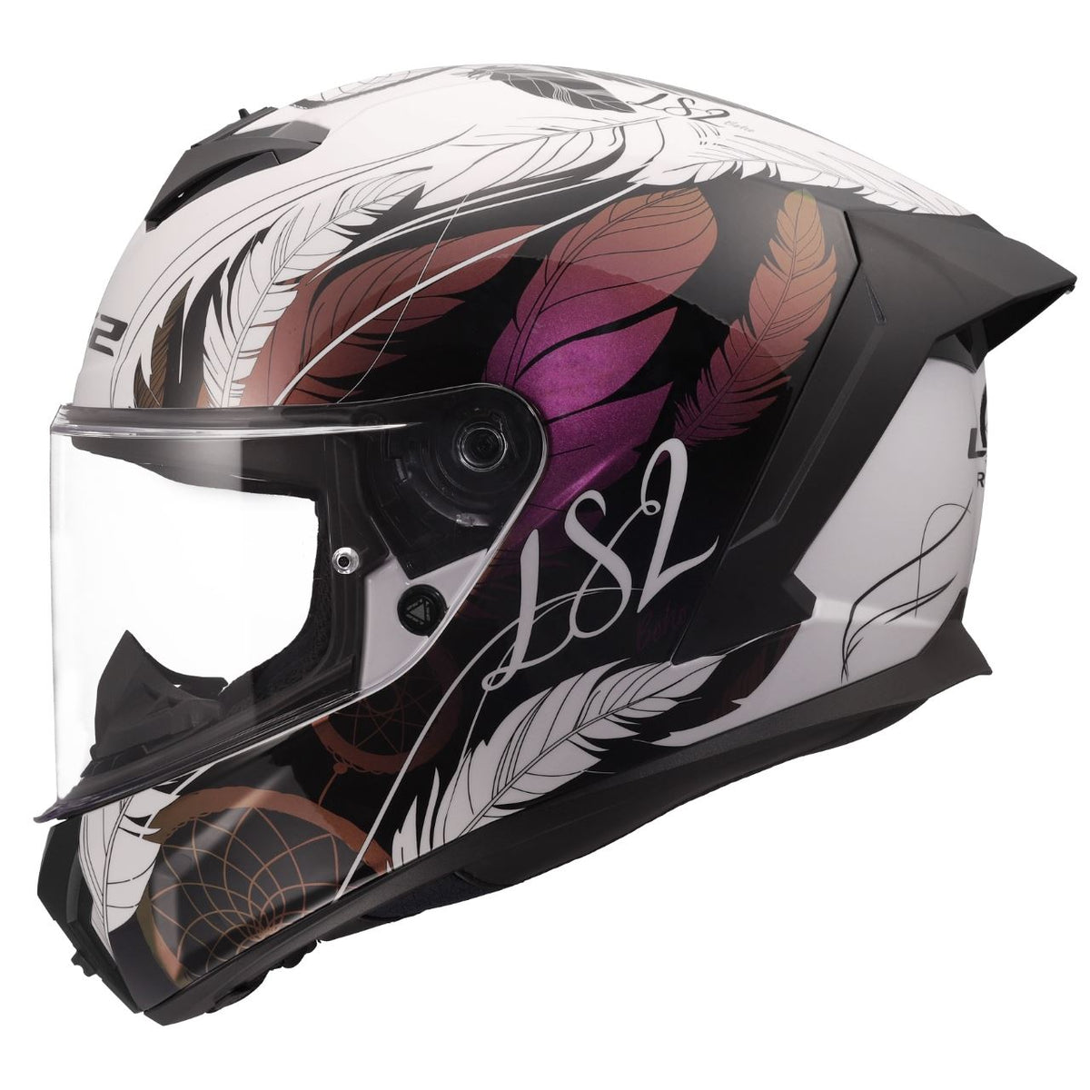 LS2 Rapid III Full Face Street Helmet | Dreamcatcher | Chameleon White | XS–3XL | 820-1231