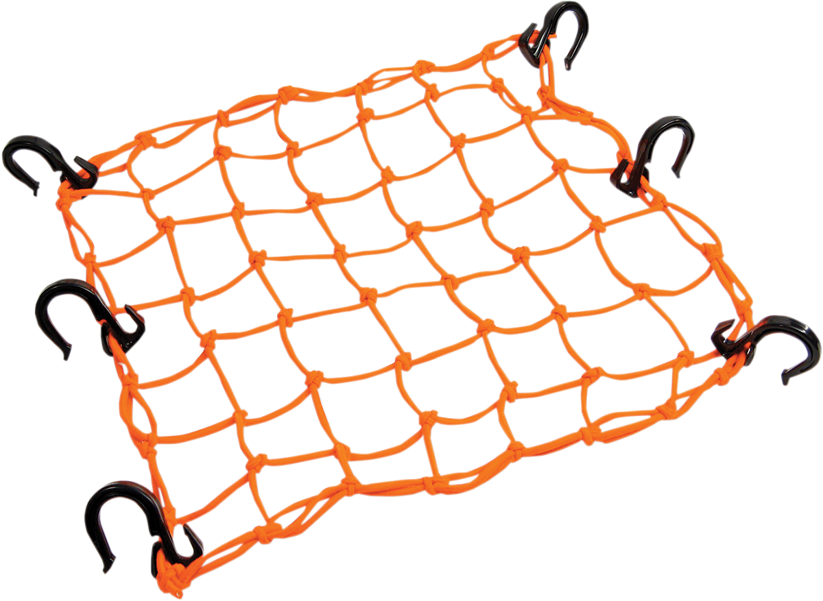 Powertye Mfg. 50159 Cargo Net - Adjustable - 15" x 15" - Orange | Adventure/ATV/UTV