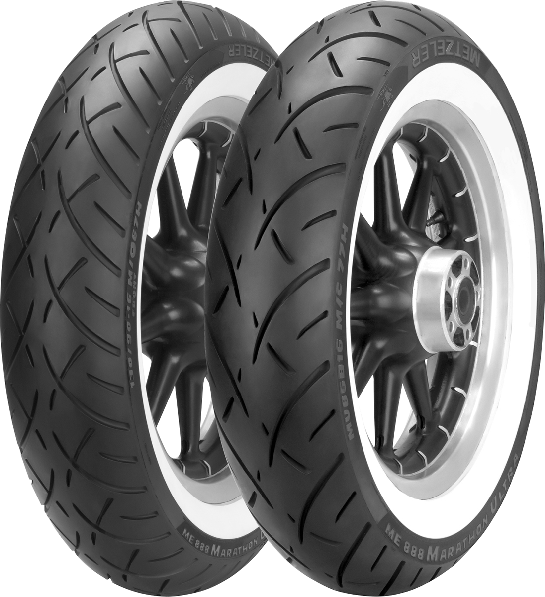 METZELER Tire - ME 888 Marathon* Ultra - Front - 130/80B17 - Wide Whitewall - 65H 2407700 - Cycle City Outdoors