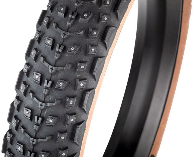 45NRTH Dillinger 5 Studded Fat Bike Tire - 27.5x4.5 Tan | 252 Concave Carbide Aluminum Studs | 60 TPI Tubeless