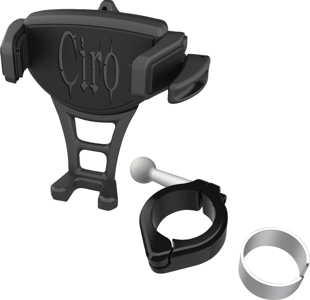 CIRO Phone Holder - Constrictor - Black - Black 1-1/8" | 1-1/4" Handlebar Mount 50355