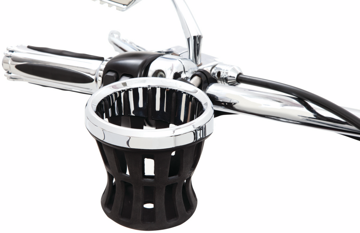 CIRO Drink Holder - Gen 2 - Chrome - Chrome 1-1/8"/1-1/4" Handlebar Mount 55414