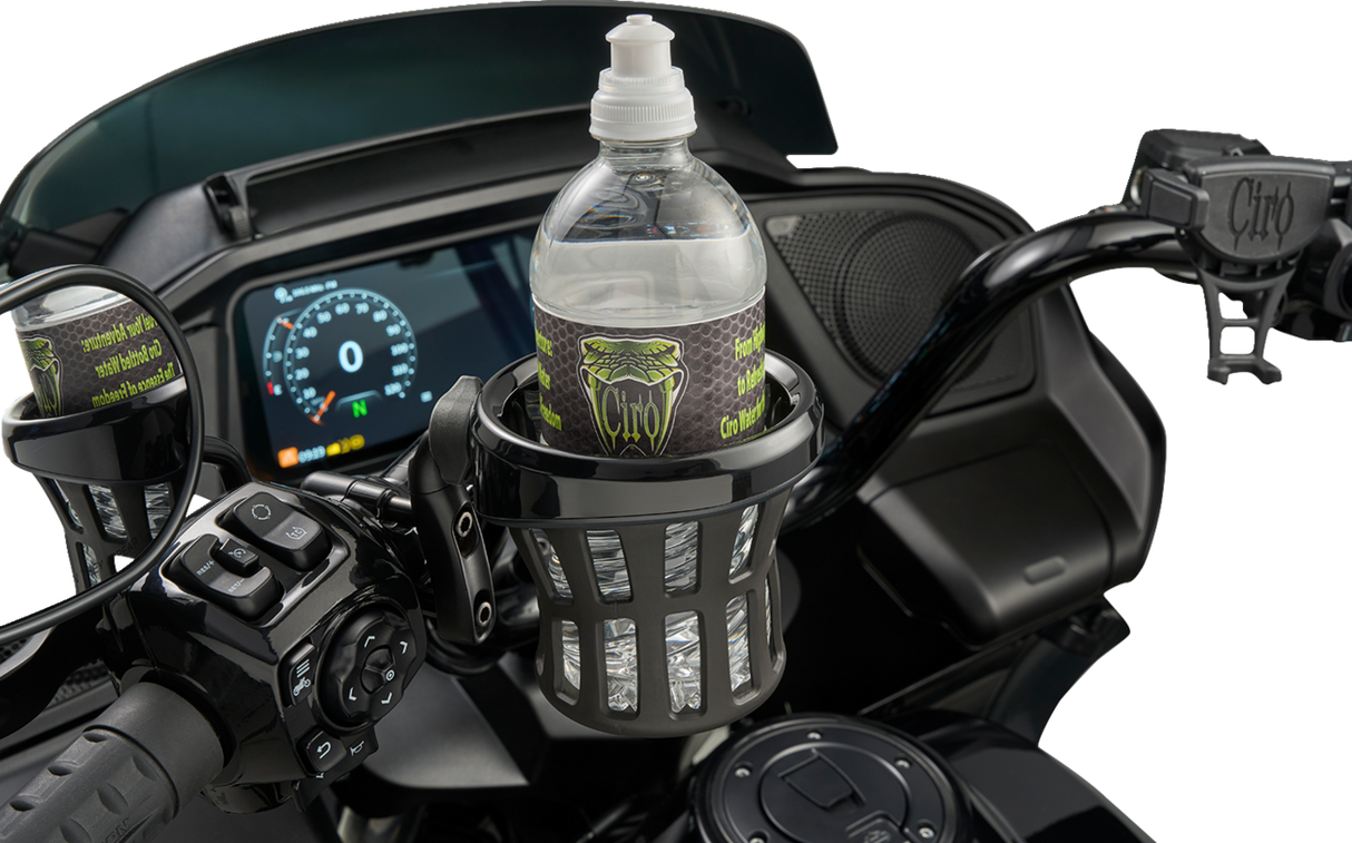 CIRO Drink Holder - Gen 2 - Black - Black 1-1/8"/1-1/4" Handlebar Mount 55615