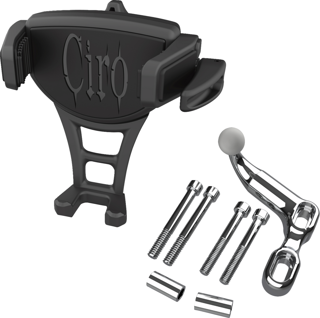 CIRO Phone Holder - Constrictor™ - Black - Chrome Offset Perch Mount 50350