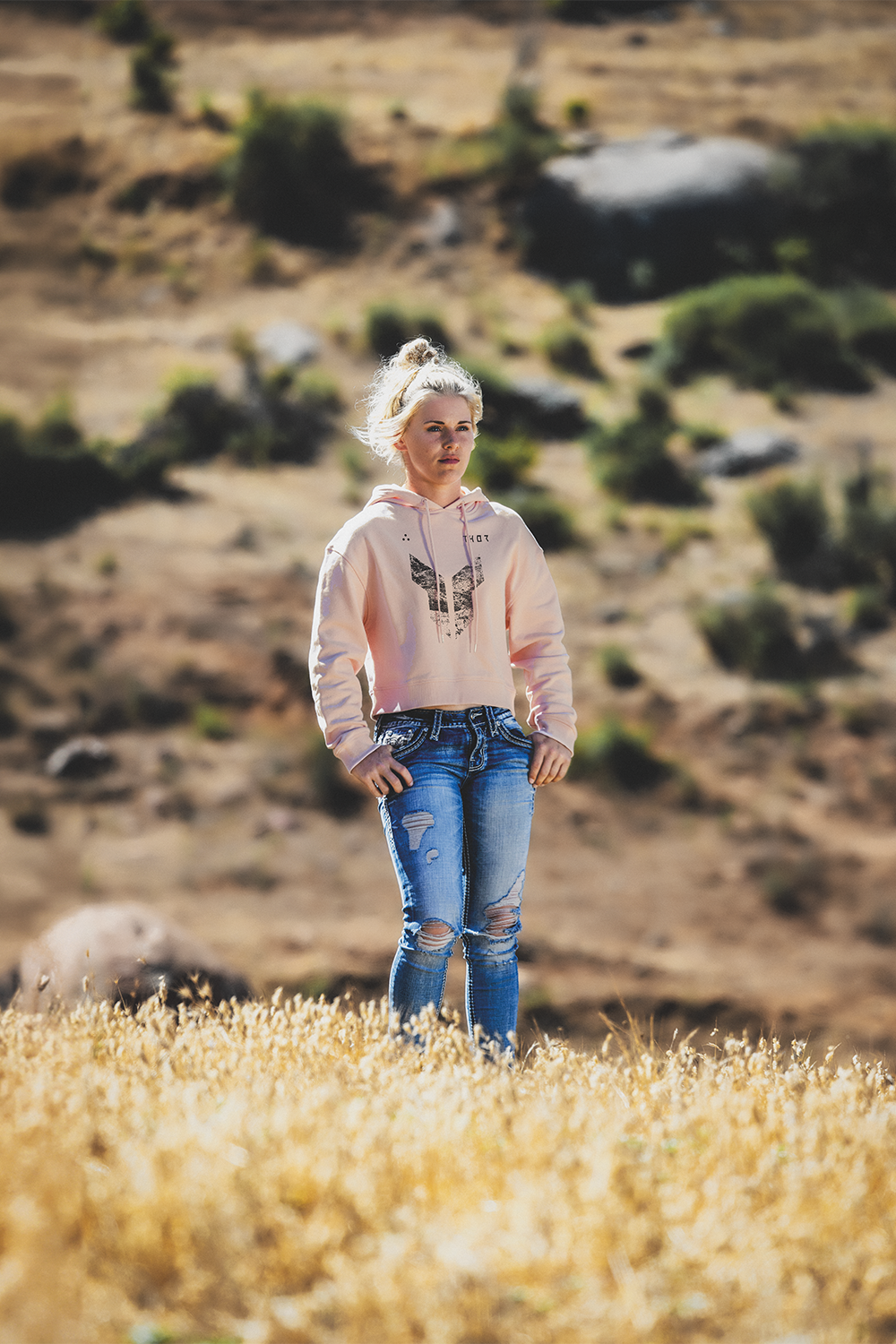 THOR Women's Iconic Pullover Crop Hoodie - Pink - XL 3051-1252