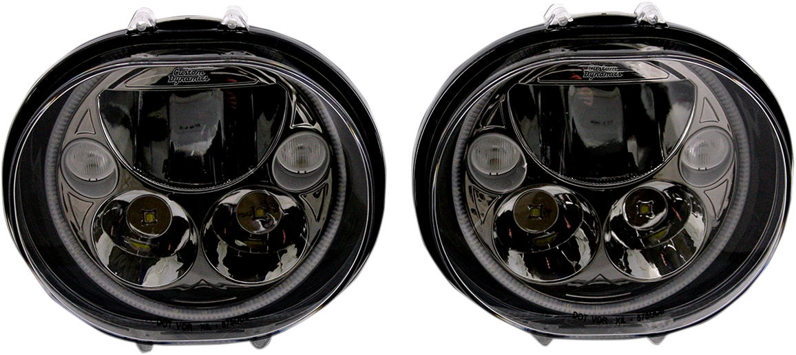 Custom Dynamics LED Headlight - 5-3/4" - Black - Pair CDTB-575OV-B - Cycle City Outdoors