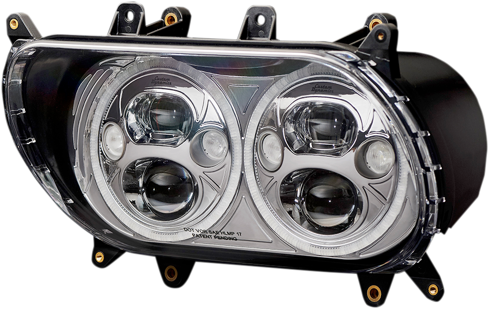 Custom Dynamics Headlight - Chrome - FLTR CDTB-RG-15-C - Cycle City Outdoors