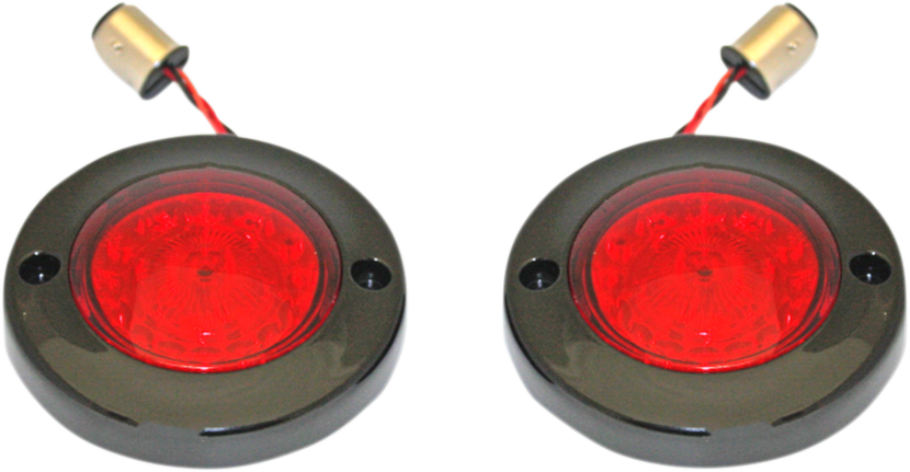 Custom Dynamics LED Flat Turn Signals - 1156 - Black - Red Lens PB-FB-R-1156BR - Cycle City Outdoors