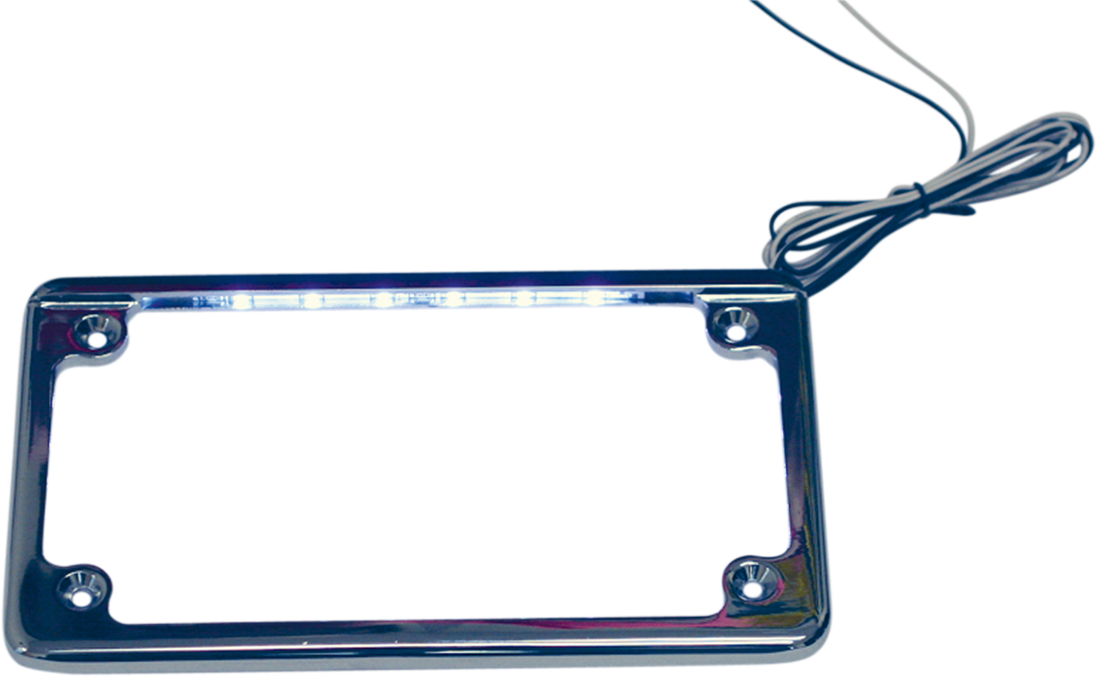 Custom Dynamics LED License Plate Frame - Chrome LPF-HRZ-C-LP - Cycle City Outdoors