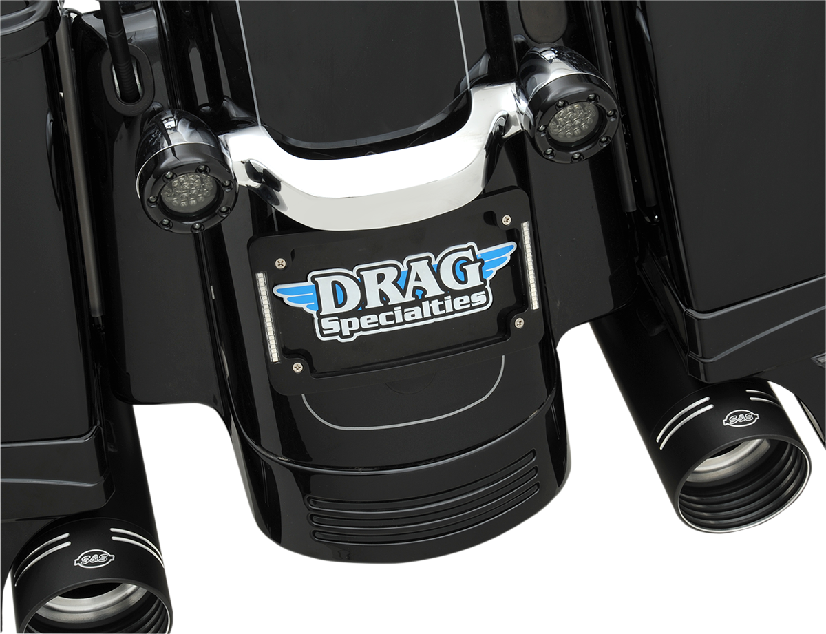 Custom Dynamics Tri-Radius License Plate Frame w Flushmount LEDs - Black TF06-B - Cycle City Outdoors