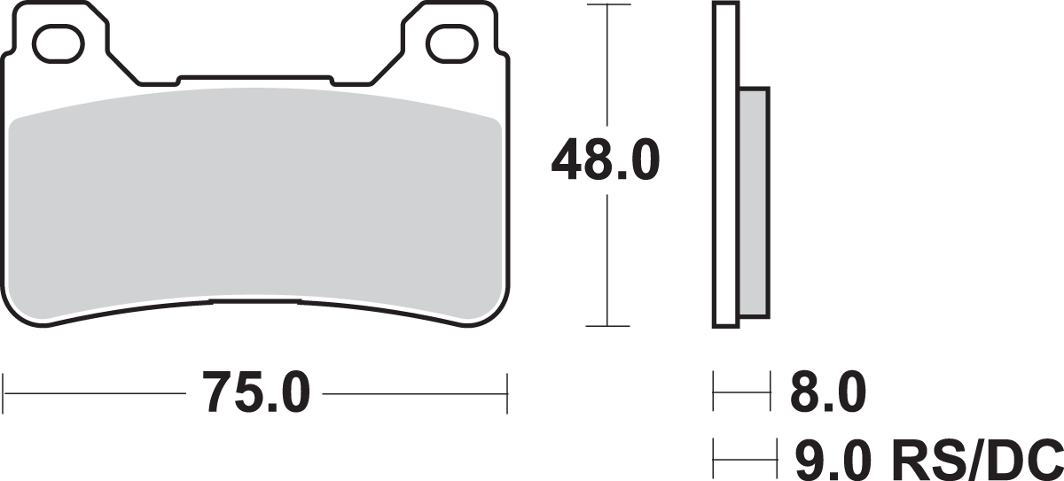 SBS Track Organic Base Front Brake Pads - 809DC (Honda CBR600RR / CBR1000RR / CB1000R 2003–2018)