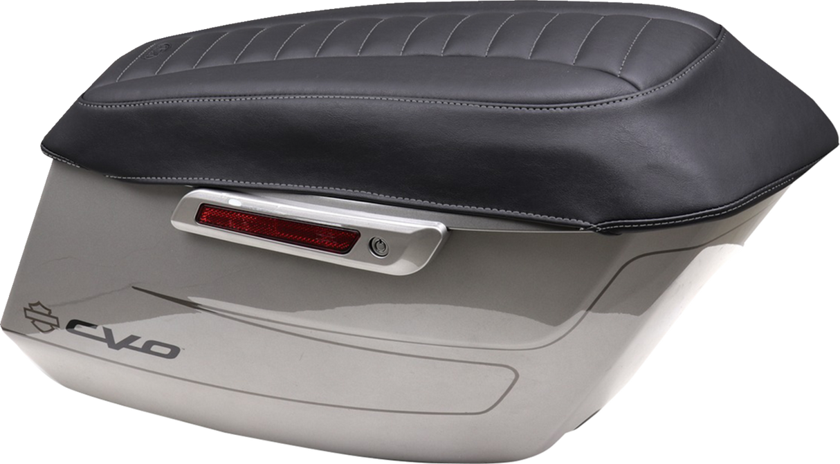 MUSTANG Deluxe Saddlebag Lid Coers - Black w/ Gunmetal Stitch - Touring 88404GM
