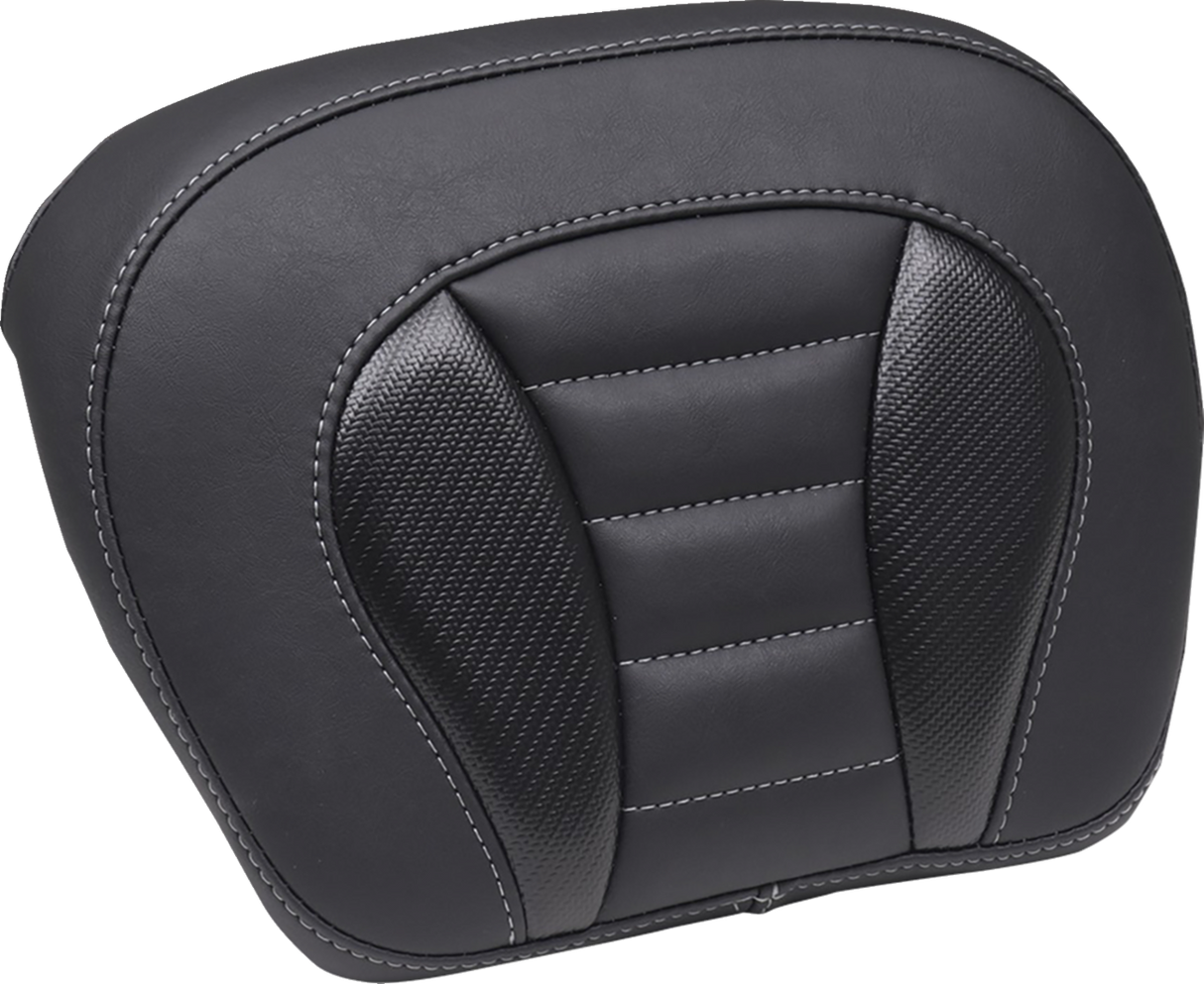 MUSTANG Deluxe Chopped Tour-Pak? Sissy Bar Pad - Black w/ Gunmetal Stitch - Touring 88405GM