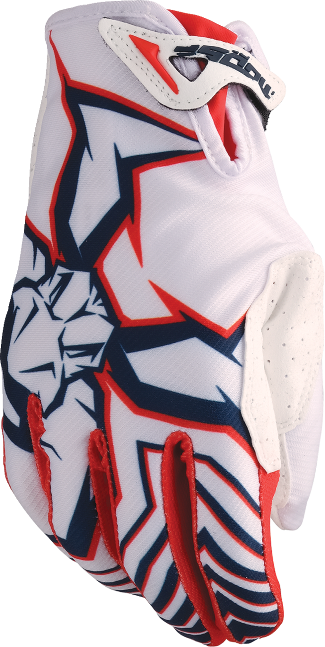 MOOSE OFFROAD Agroid* Pro Gloves - Red/White/Blue - Medium 3330-8085