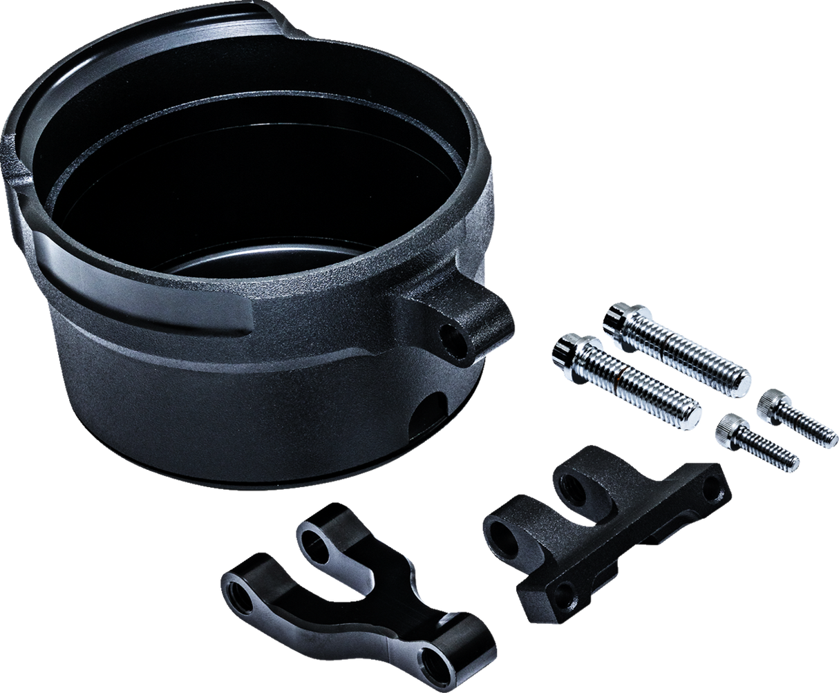 PERFORMANCE MACHINE (PM) Gauge Relocation Kit - Round - Black 0208-2192-SMB