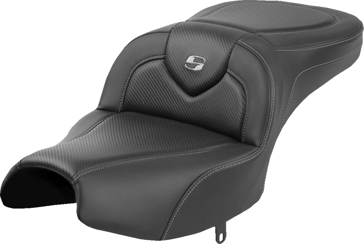 SADDLEMEN Roadsofa* Seat - Without Backrest - Black - Carbon Fiber - Indian Pursuit '22-'24 I22-02-185