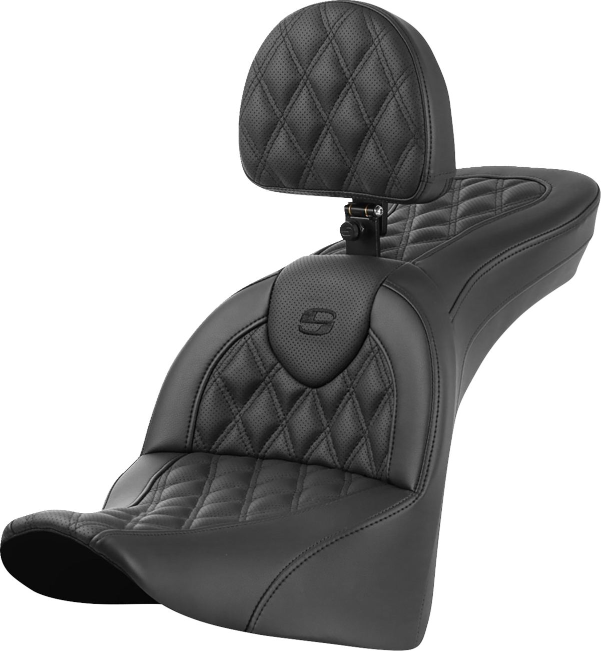 SADDLEMEN Roadsofa* Seat with Backrest - Lattice Stitch 818-33-182BR