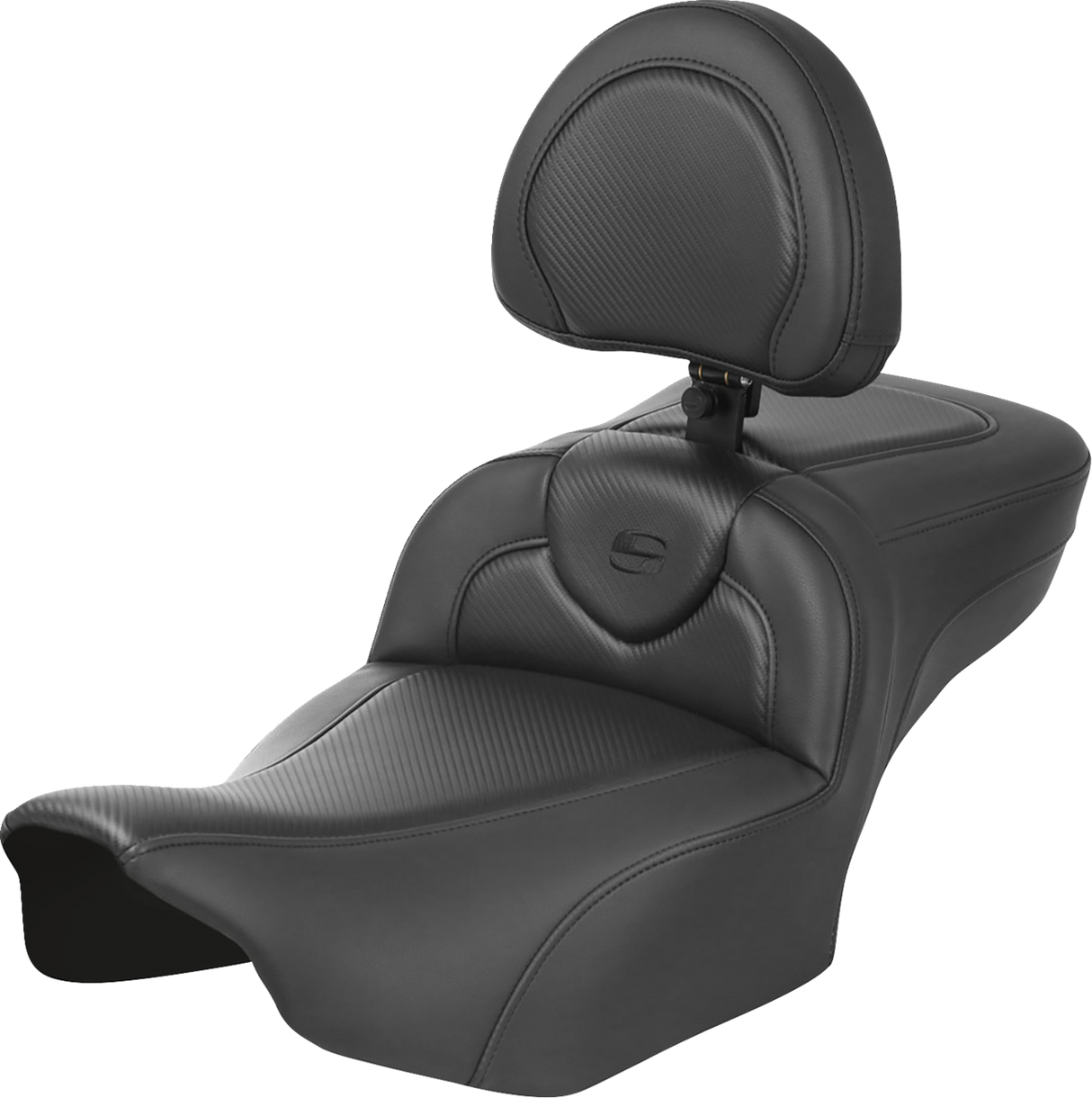 SADDLEMEN Roadsofa* Extended Reach Seat - with Backrest - Carbon Fiber - FLTR/FLHX '23-'24 823-07-186B0
